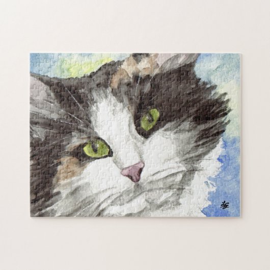 Puzzle Chat calicot noir et blanc (Horizontal)