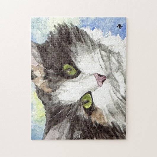 Puzzle Chat calicot noir et blanc (Vertical)