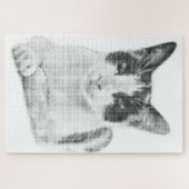 Puzzle Chat calicot rétro demi-teinte (Horizontal)