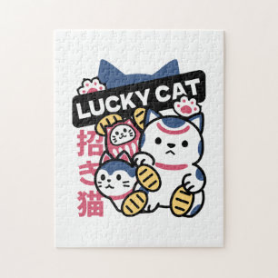 Puzzle Chat Chanceux Maneki Neko – Chat de Fortune Japona