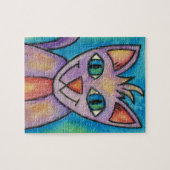 Puzzle Chat Chaton Rose Violet (Horizontal)