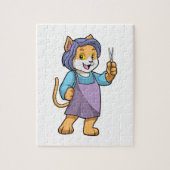 Puzzle Chat coiffeur avec ciseaux (Vertical)
