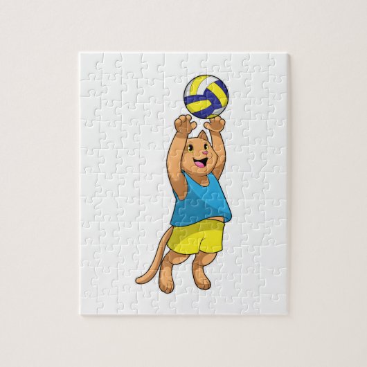 Puzzle Chat comme joueur de volley-ball avec volleyball (Vertical)