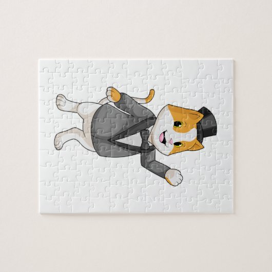 Puzzle Chat comme marié avec ruban (Horizontal)