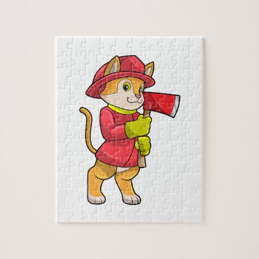 Puzzle Chat comme pompier avec Ax (Vertical)