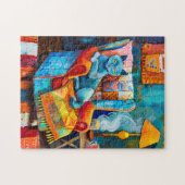 Puzzle Chat confortable dans un fauteuil (Horizontal)