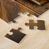 Puzzle Chat confortable endormi sur une boîte en bois (Côté)