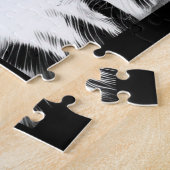 Puzzle Chat contemplant en voix de chaton noir et blanc (Côté)