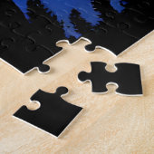 Puzzle Chat contemplant la pleine lune (Côté)