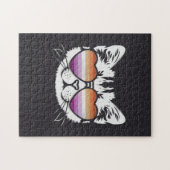 Puzzle Chat cool avec lunettes Drapeau Lesbienne Drôle Sa (Horizontal)