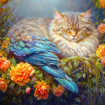 Puzzle Chat couché avec plumes bleues Nichant en Rose<br><div class="desc">Dans un scénario captivant, envisagez de découvrir un KittyBird ! Intitulé "Chat couché avec des plumes bleues qui nichent en Rose." Imaginez un félin, dans un détail saisissant, allongé au milieu de fleurs d'oranges, un bel animal d'imaginaire incarnant un chaton enchanteur. Cette bête magique, chaton brun aux plumes bleues, crée...</div>
