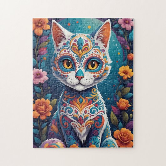 Puzzle Chat Crâne de Sucre (Vertical)