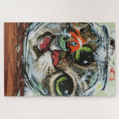 Puzzle Chat Curieux & Poisson Rouge Prudent (Horizontal)