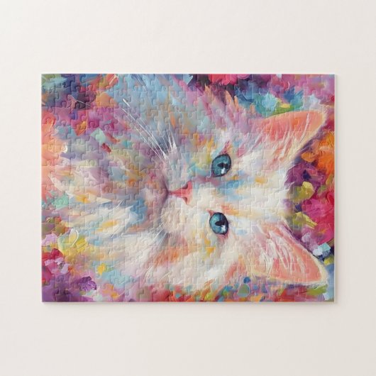 Puzzle Chat d'Angora turc coloré (Horizontal)