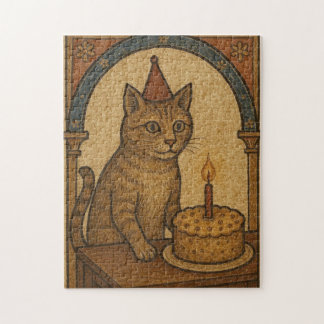 Puzzle Chat d'anniversaire médiéval