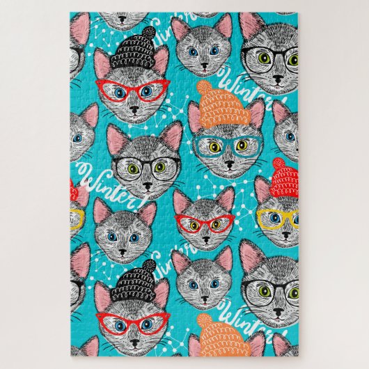 Puzzle Chat dans le casquette (Vertical)