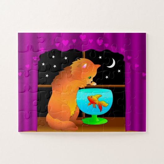 Puzzle Chat dans un aquarium (Horizontal)