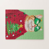 Puzzle Chat dans un pull de Noël moche (Horizontal)