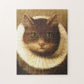 Puzzle Chat Dans Un Ruff Cute Art Victorien Peinture Vint (Vertical)