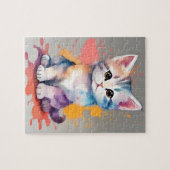 Puzzle Chat d'aquarelle de couleur (Horizontal)