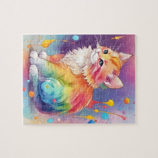 Puzzle Chat d'aquarelle de couleur (Horizontal)