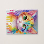 Puzzle Chat d'aquarelle de couleur (Horizontal)