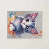 Puzzle Chat d'aquarelle de couleur (Horizontal)