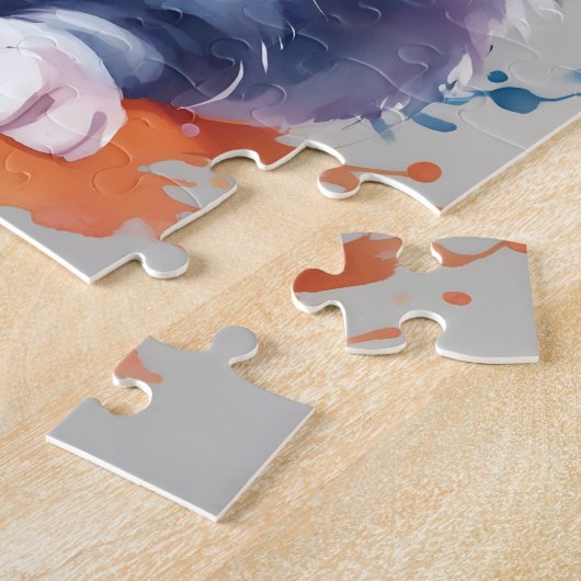 Puzzle Chat d'aquarelle de couleur (Côté)