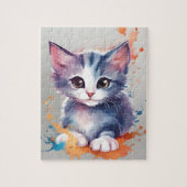 Puzzle Chat d'aquarelle de couleur (Vertical)