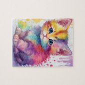 Puzzle Chat d'aquarelle de couleur (Horizontal)