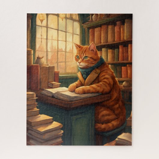 Puzzle chat de bibliothèque #14 énigme (Vertical)