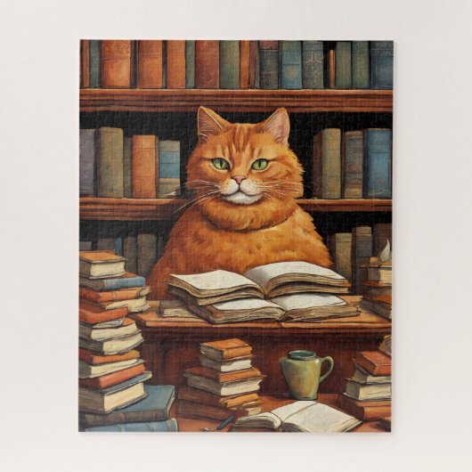 Puzzle chat de bibliothèque #1 énigme (Vertical)