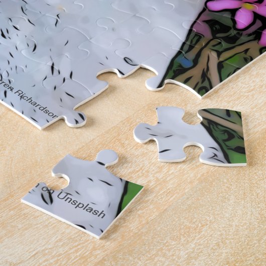 Puzzle Chat de buisson rose, (Côté)