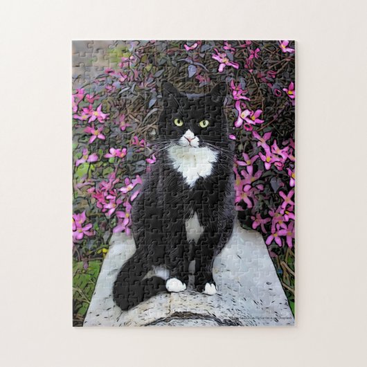 Puzzle Chat de buisson rose, (Vertical)