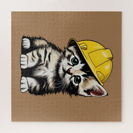 Puzzle Chat de construction (Horizontal)