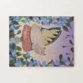 Puzzle Chat de fée de papillon Swallowtail sur champignon (Horizontal)
