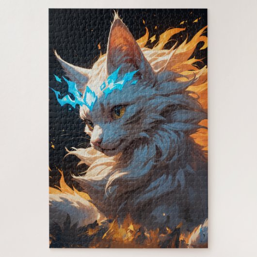 Puzzle Chat de flamme mystique familier (Vertical)