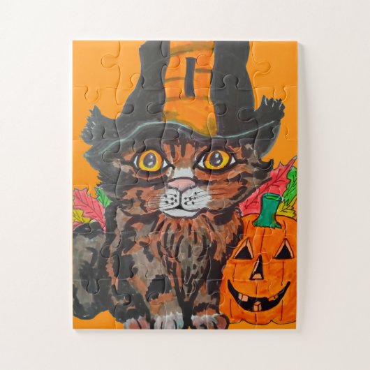 PUZZLE CHAT DE HALLOWEEN SUCRÉ (Vertical)