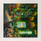 Puzzle Chat de la bibliothèque verte vue côtière (Horizontal)