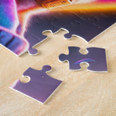 Puzzle Chat de l'astronaute néon futuriste de science-fic (Côté)