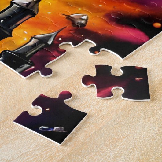 Puzzle Chat de l'espace Steampunk II (Côté)