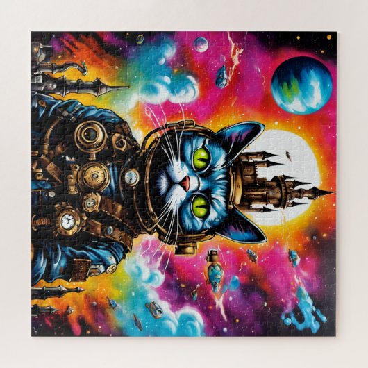 Puzzle Chat de l'espace Steampunk II (Horizontal)