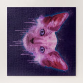 Puzzle Chat de loup-garou de Lykoi d'art de bruit (Horizontal)