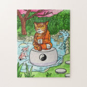 Puzzle Chat de méditation Bouddhiste Tabby (Vertical)