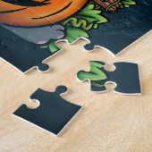 Puzzle Chat de pumpkin effrayant d'Halloween (Côté)
