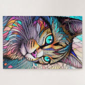 Puzzle Chat de style Verre verni aquarelle (Horizontal)