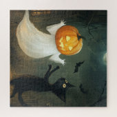 Puzzle Chat d'Halloween et fantôme (Horizontal)