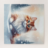 Puzzle Chat d'hiver Ginger (Horizontal)