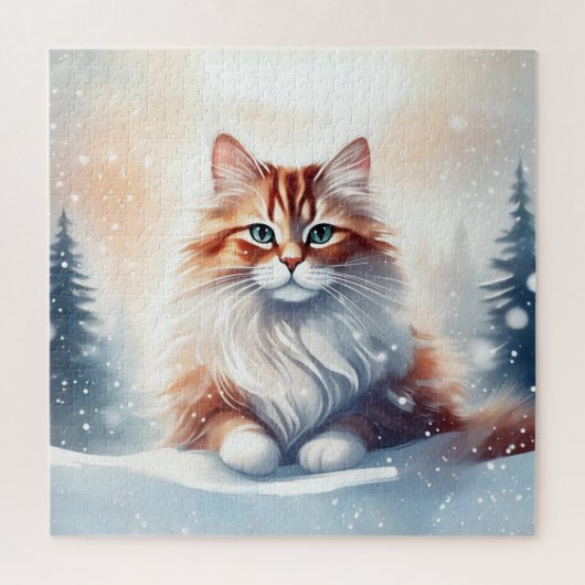 Puzzle Chat d'hiver Ginger (Vertical)