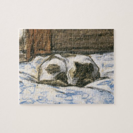 Puzzle Chat dormant sur un lit par Claude Monet (Horizontal)